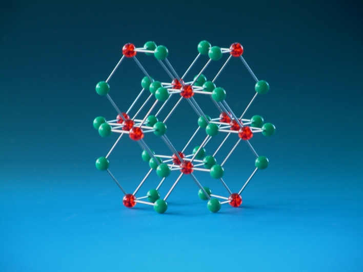 A model of the structure of fluorite, CaF2