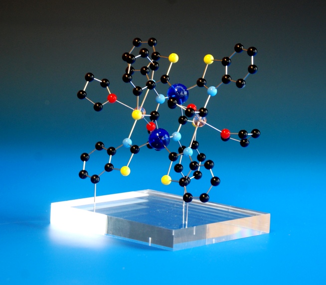 Molecular model on a transparent acrylic base