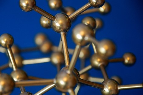 Detail of a brass molecular model