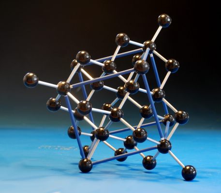 Large crystal structure model of diamond made with 20mm  wooden balls