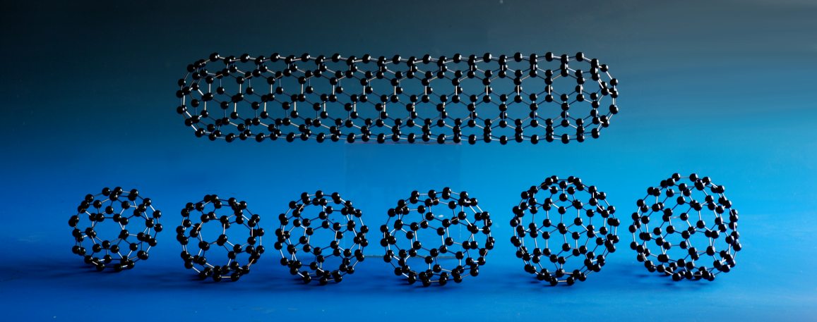 A set of molecular models of fullerenes and a buckytube, C28, C32, C54, C60, C72, C84