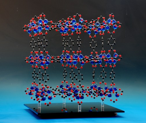crystal structure model of MOF on a magnetic base