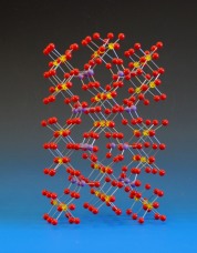 A model showing the crystal structure of vanadyl phosphate