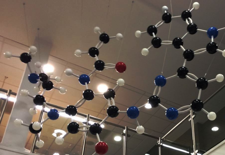 Giant molecular model of a drug